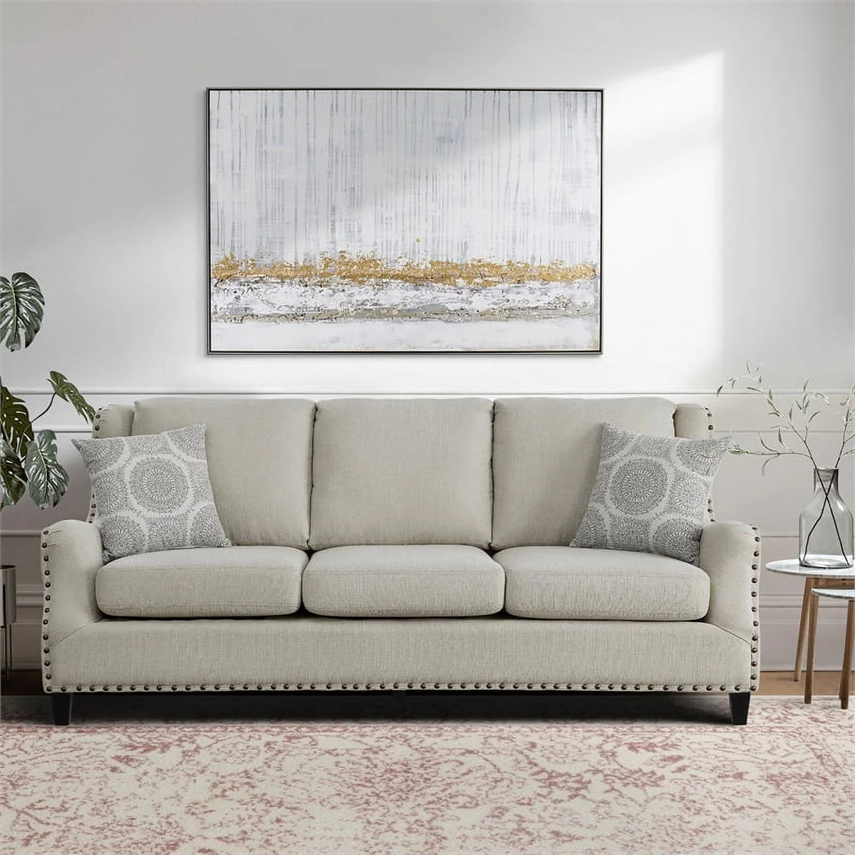 Beige 2-Piece Upholstered Sofa Set Z2450