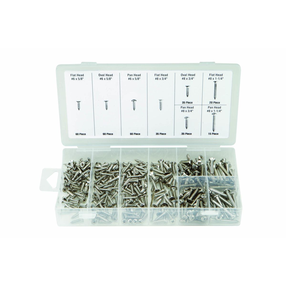 Stainless Steel Sheet Metal Screw Assortment, 320 Piece A485
