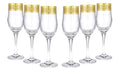 Gold Rimmed Champagne Flutes 6-pieces Glass Set G809