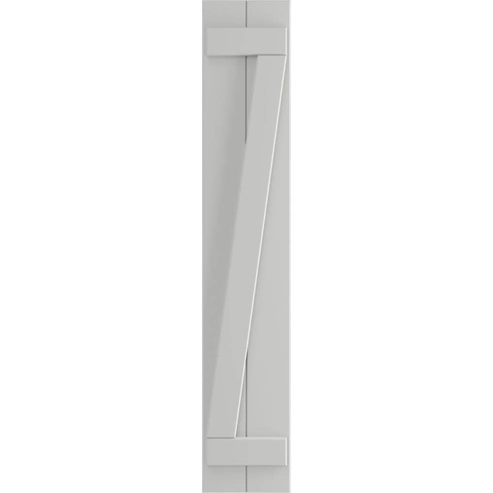 10-3/4x22 x 41x22 PVC Board and Batten Shutters with Z-Bar, Hailstorm Gray H823101