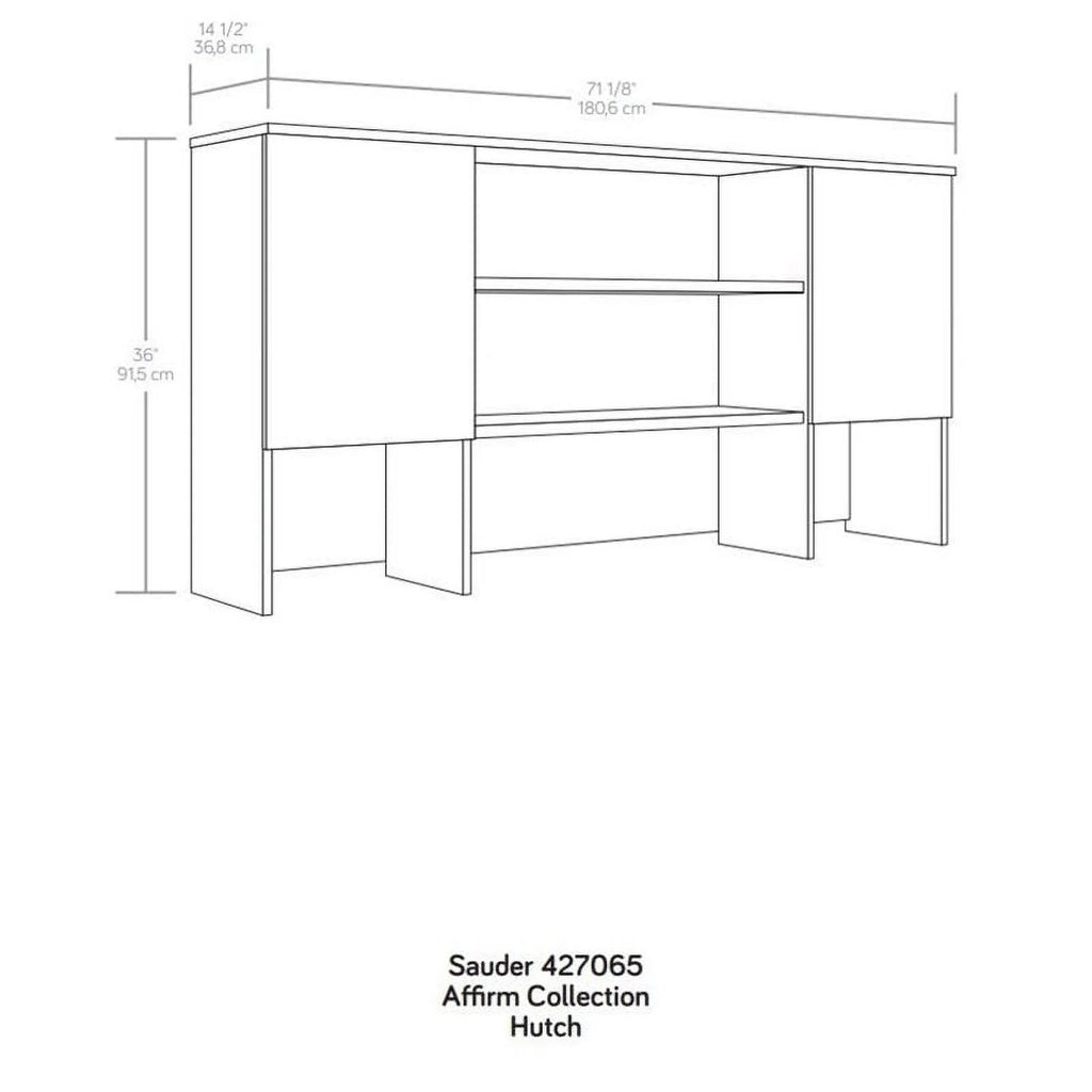 72" Engineered Wood Storage Hutch X688571
