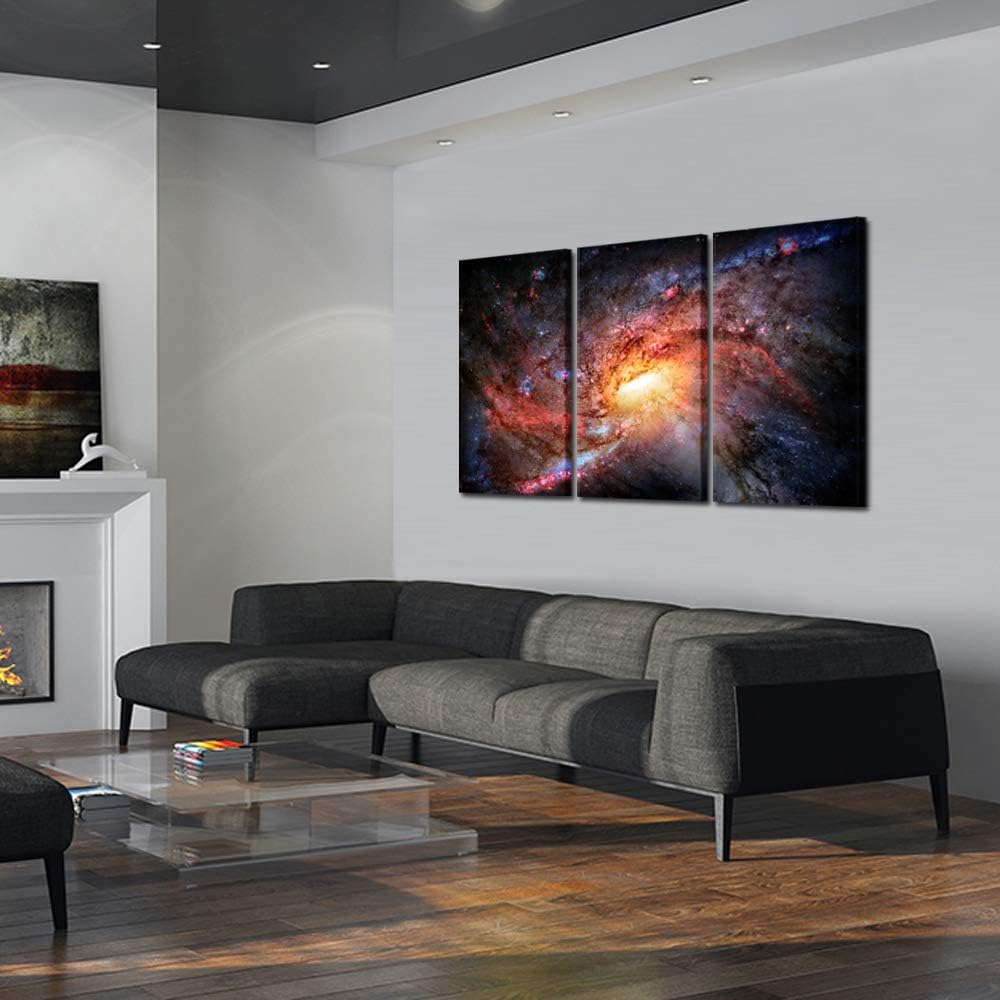 3 Piece Stretched Framed Canvas Wall Art Starry Night Sky 16x32inchx3pcs T817