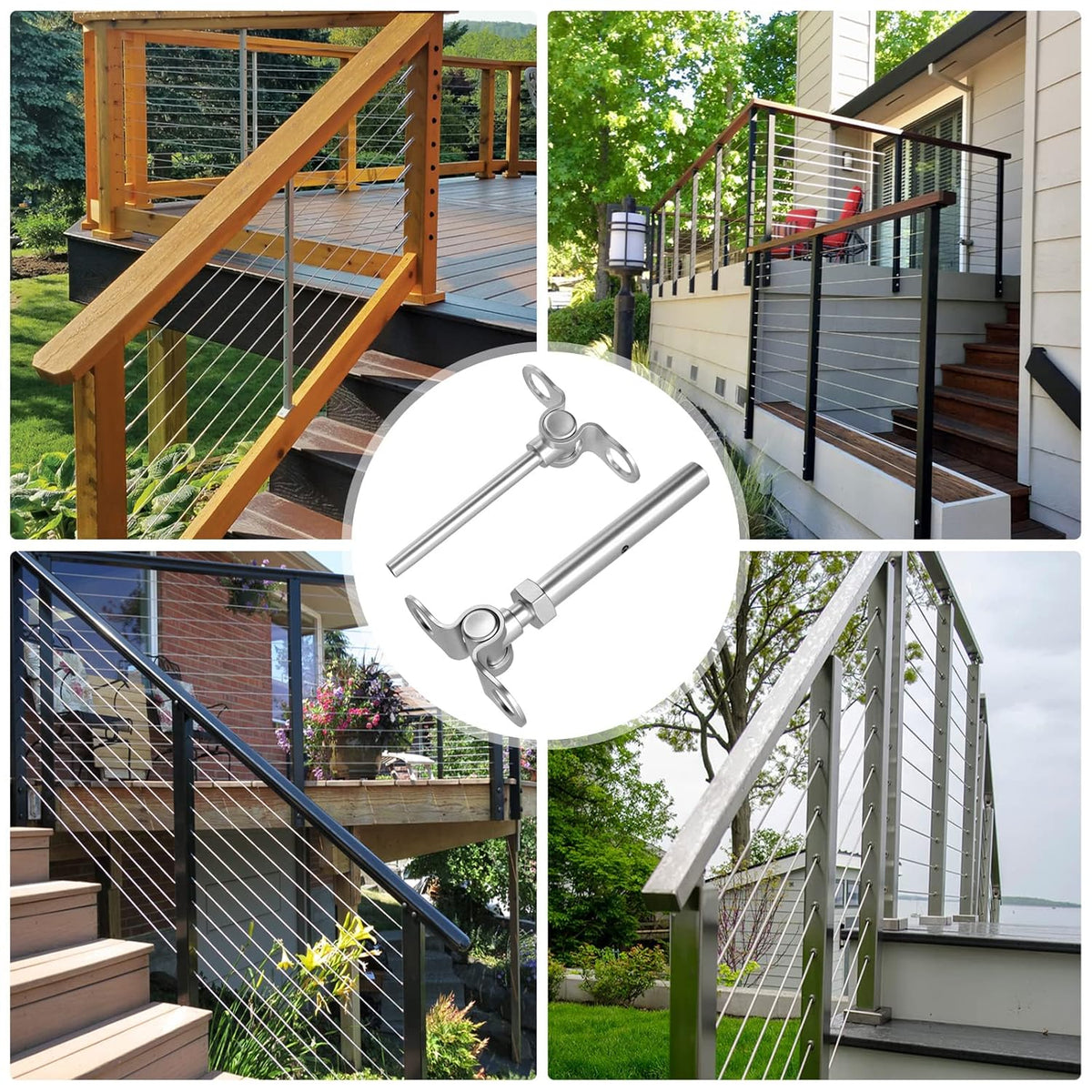 10 Set Stainless Steel Cable Railing Hardware Kit L859769