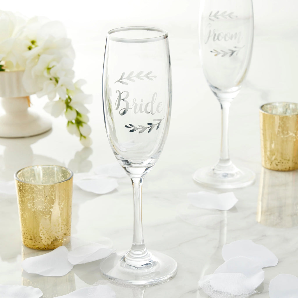 Silver Bride Toasting Flute 6 Pack F65874
