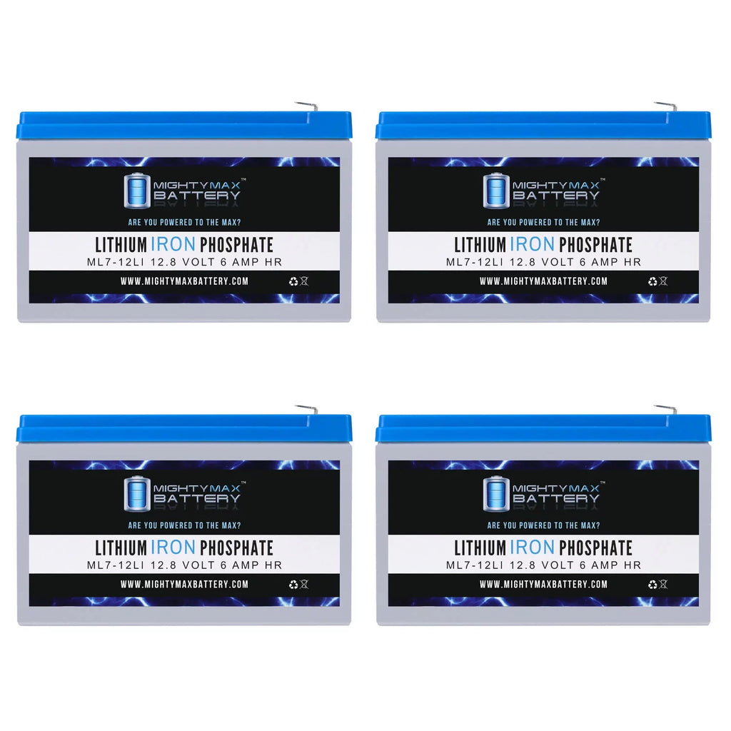 12V 7AH Lithium Replacement Battery 4 Pack E120