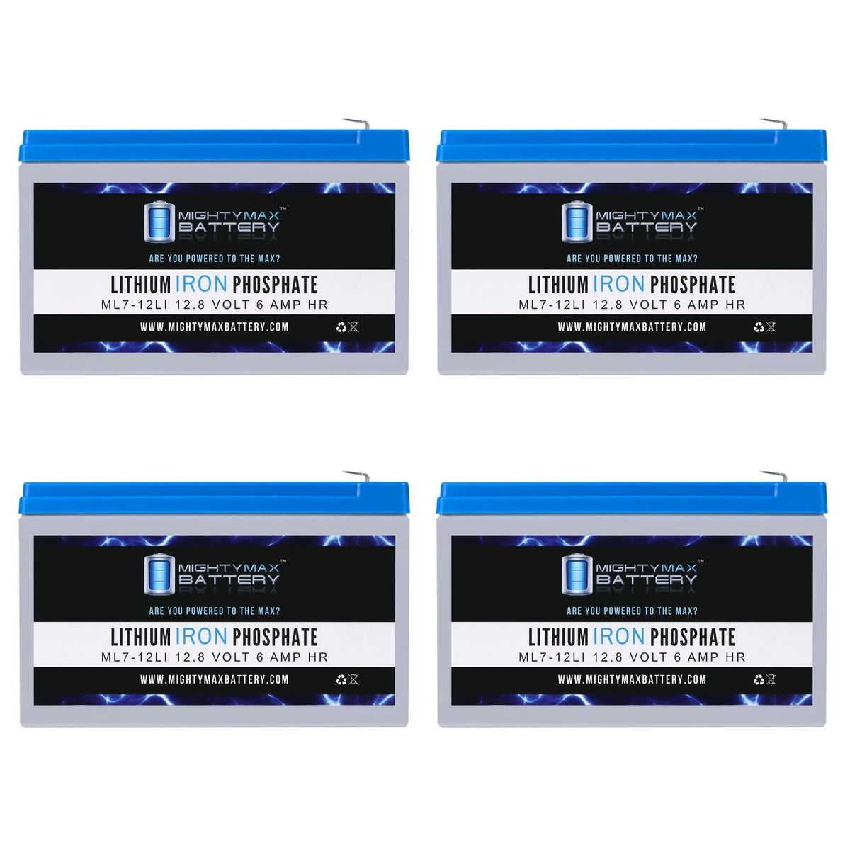 12V 7AH Lithium Replacement Battery 4 Pack E120