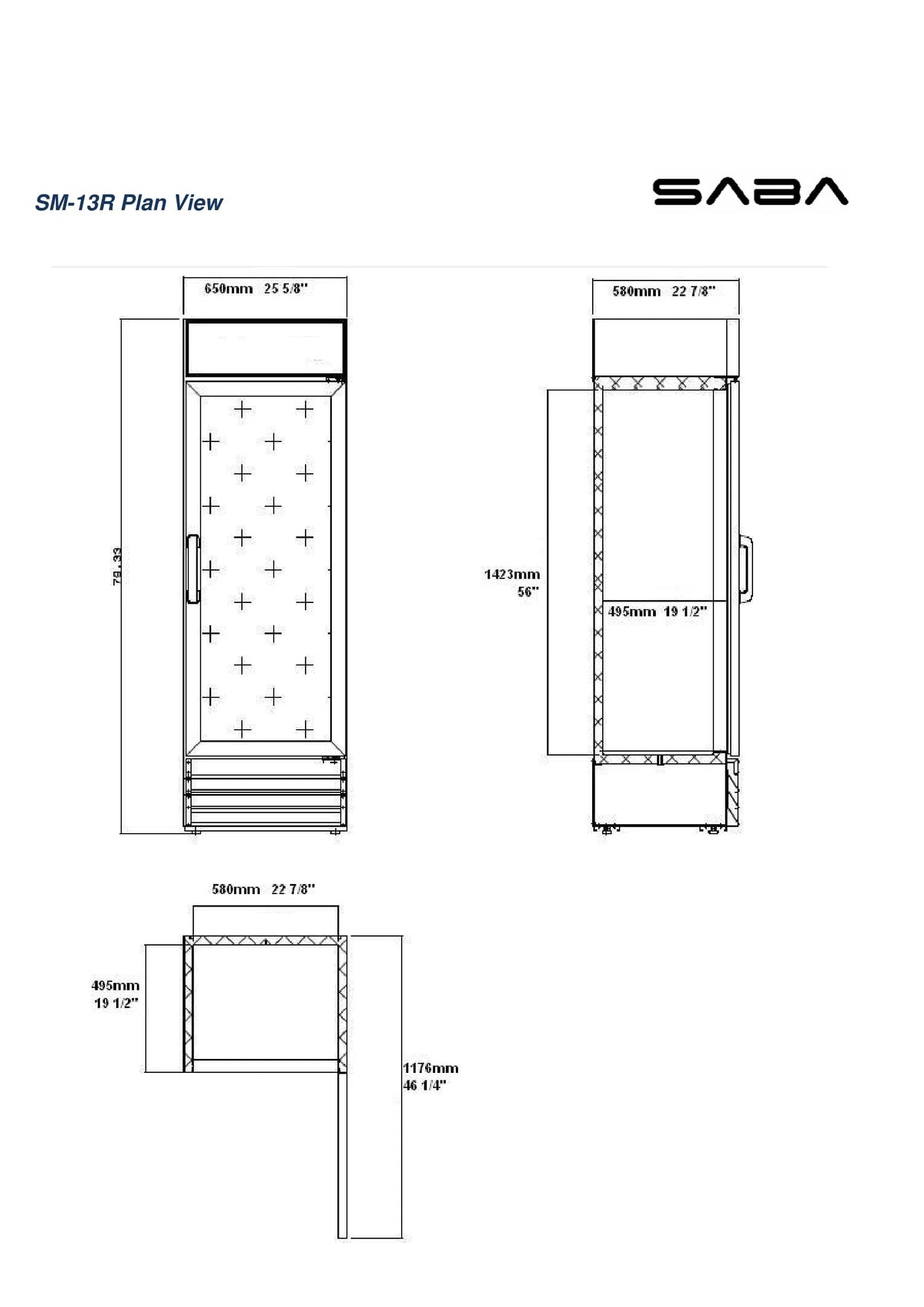 13 cu ft Glass Door Merchandiser Refrigerator C717290