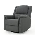 Charcoal Tufted Fabric Swivel Gliding Recliner Chair G62559