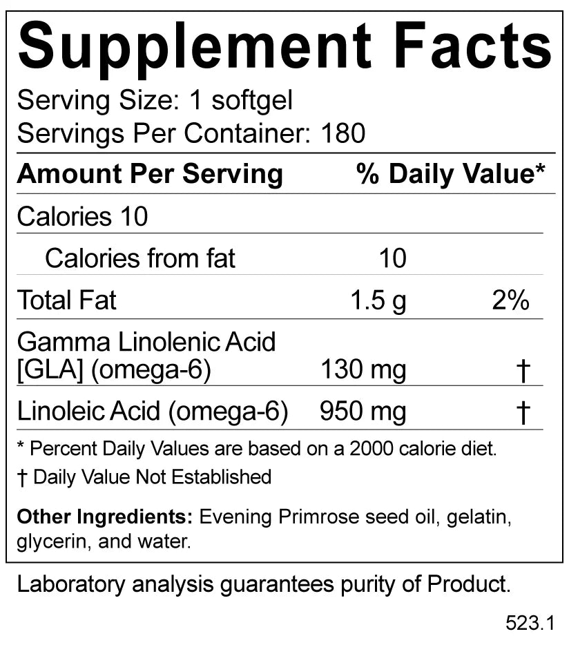 Evening Primrose Oil 1300 mg 180 caps F3429