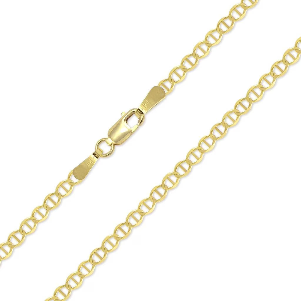 10K Yellow Gold 2mm Mariner Chain Necklace, 22 Inches U814