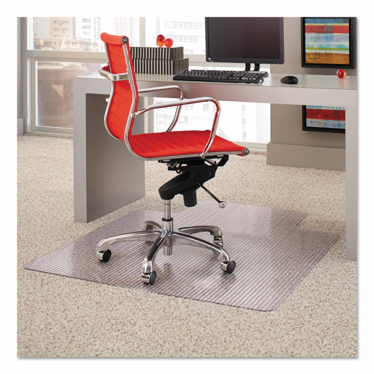 Clear Chair Mat for Carpet 45 x 53 with Lip H2832
