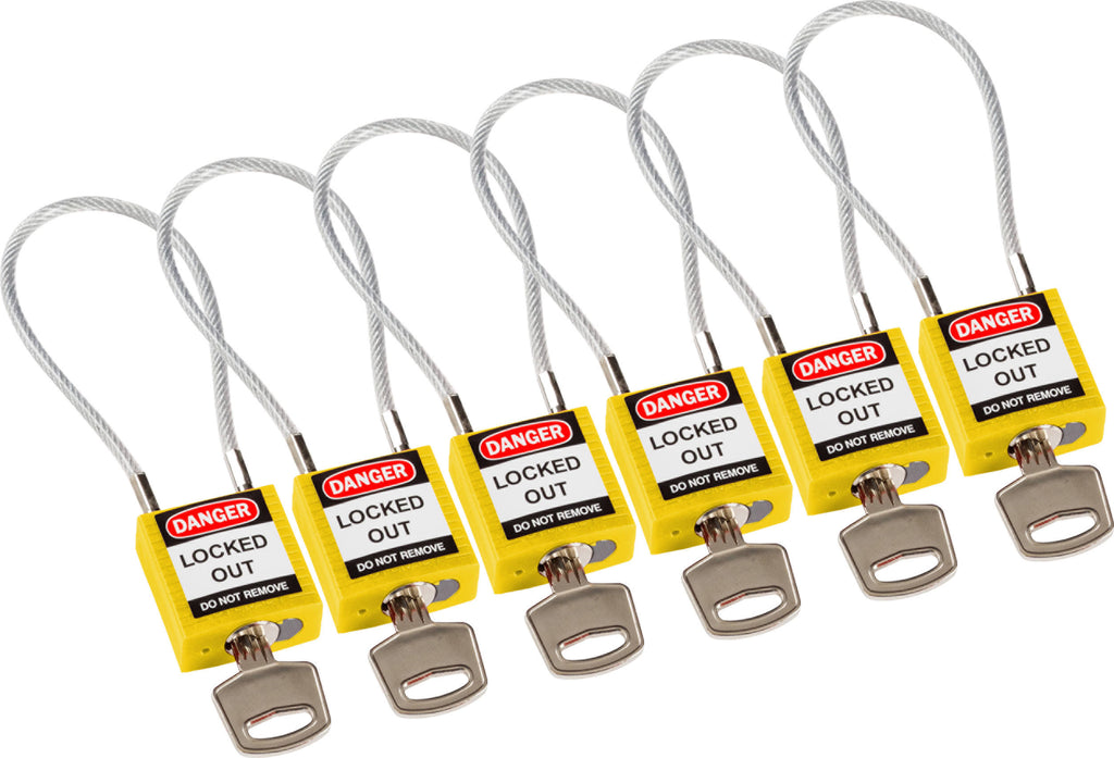Yellow Compact Cable Padlock KA N591345
