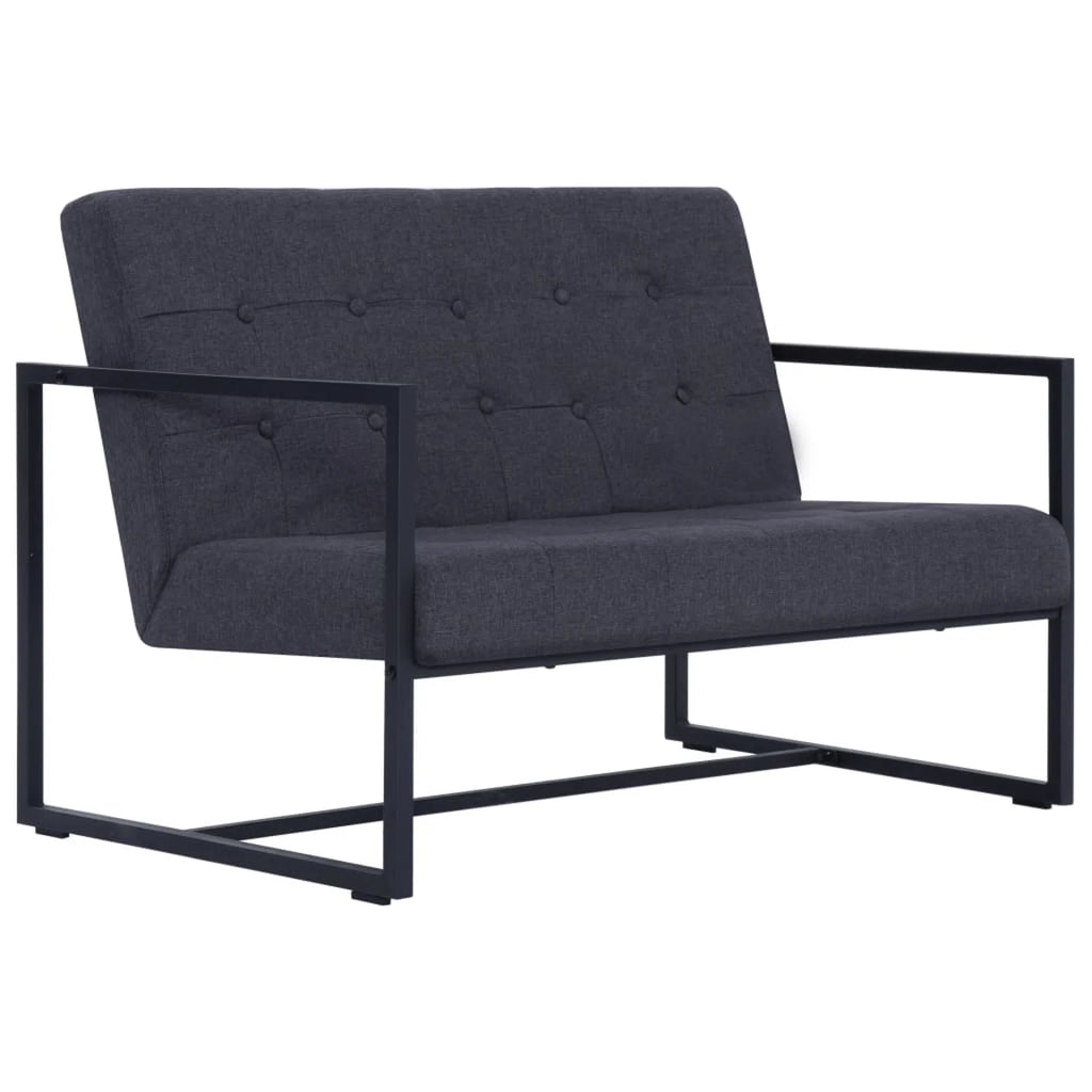 Dark Gray 2-Seater Sofa with Armrests H441