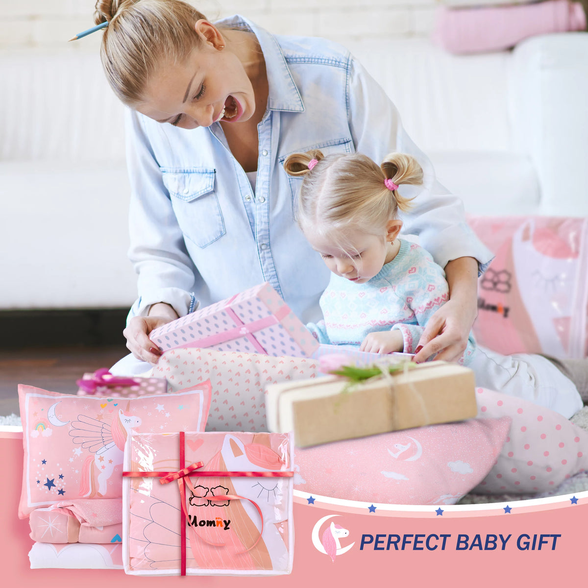 3-Piece Pink Unicorn Crib Bedding Set A6233