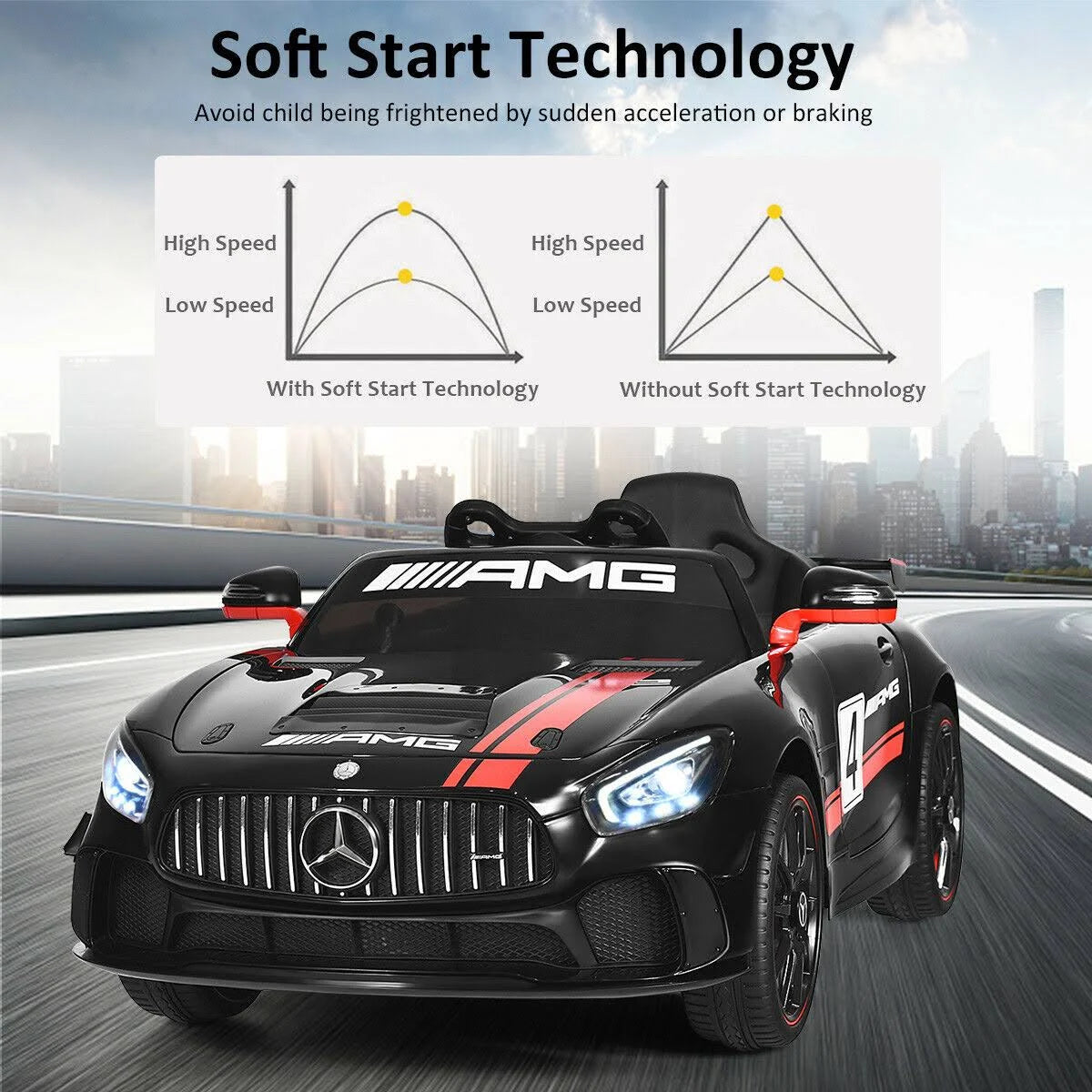 12V Kids Ride on Car with Remote Control Black B775