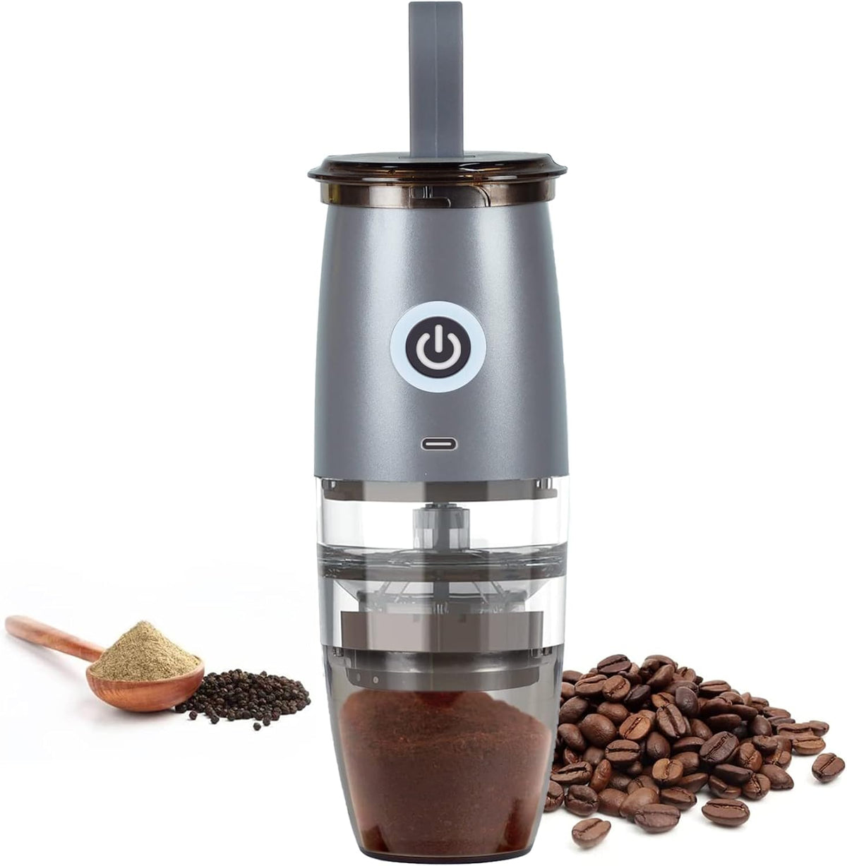 White Electric/Manual 2-in-1 Burr Coffee Grinder, Pack of 2 K6898