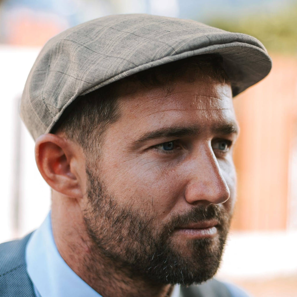 Grey Plaid Flat Cap H70462