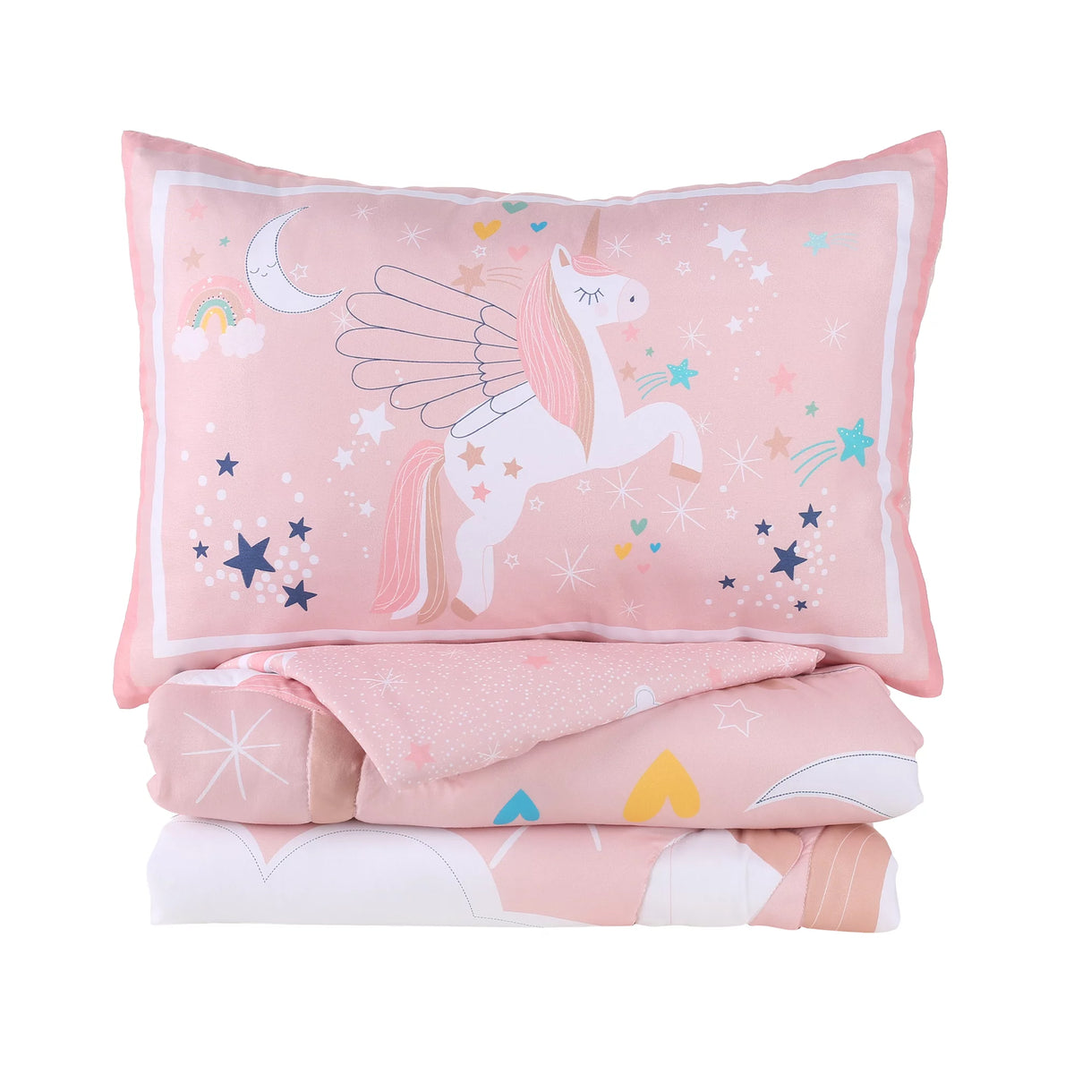 3-Piece Pink Unicorn Crib Bedding Set A6233