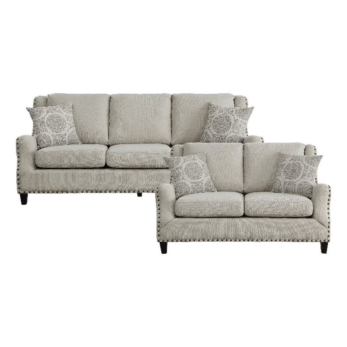 Beige 2-Piece Upholstered Sofa Set Z2450