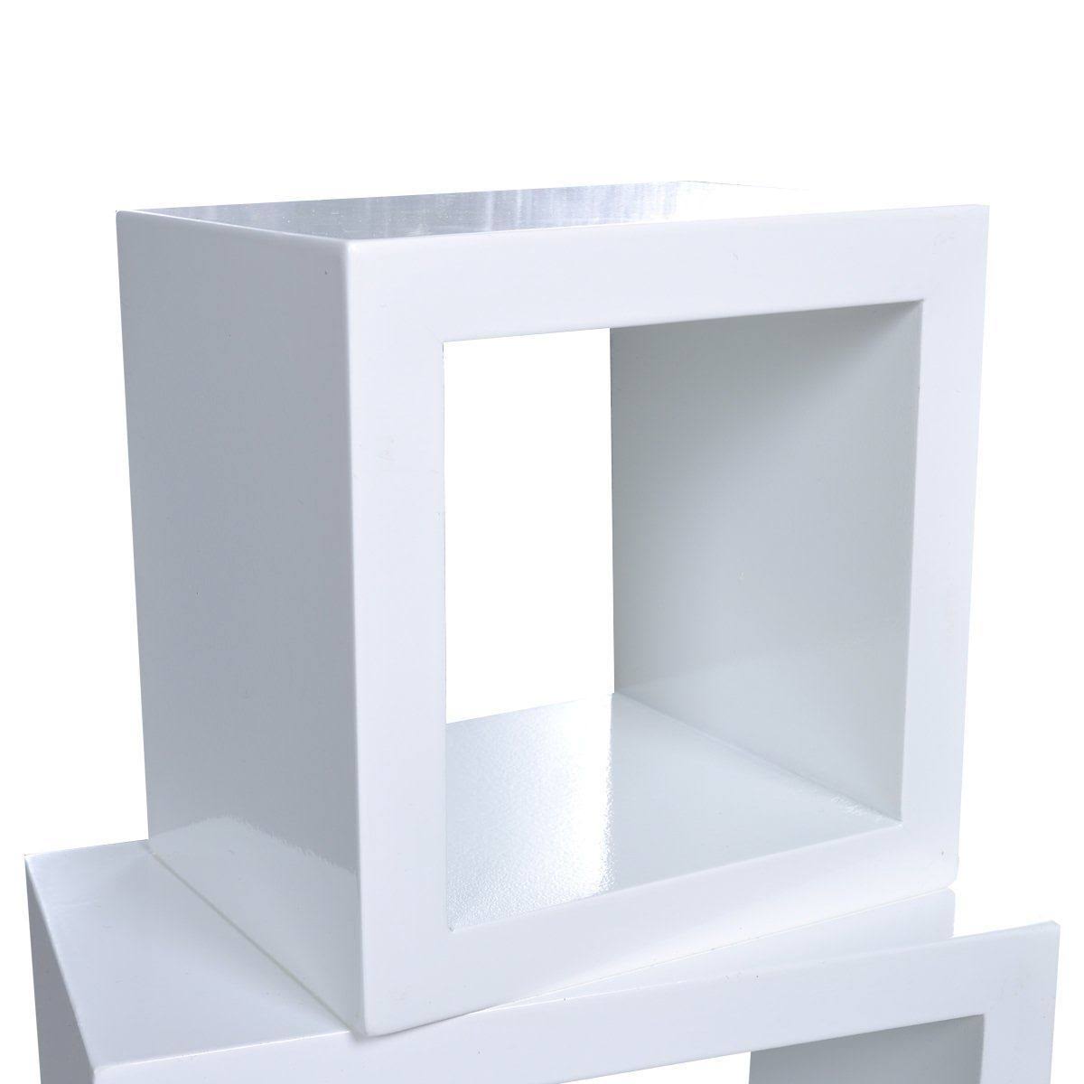 Three Piece Cube Shelf Set High Gloss White P1615