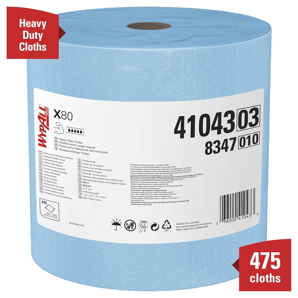 Heavy Duty Cloths Jumbo Roll, Blue, 475 Sheets / Roll C715