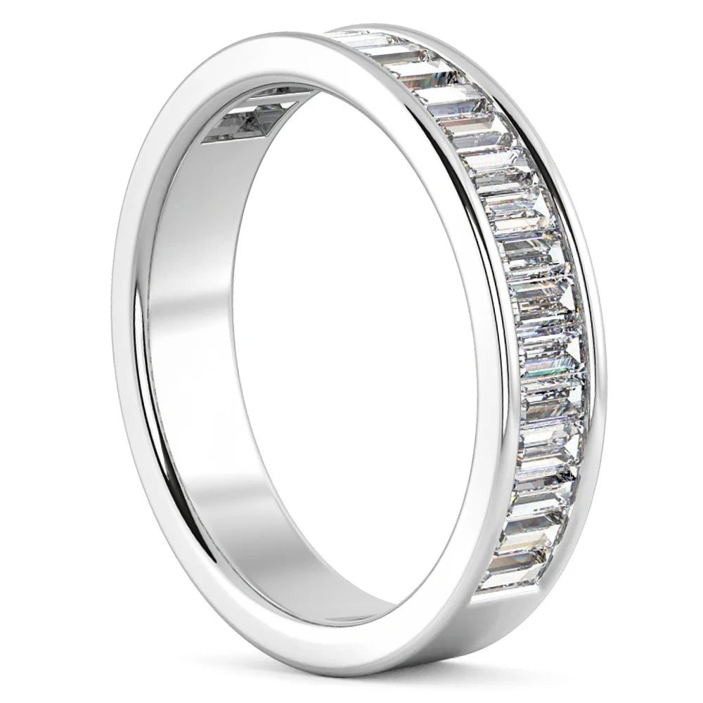 14k Gold Baguette Diamond Channel Set Wedding Ring L91067