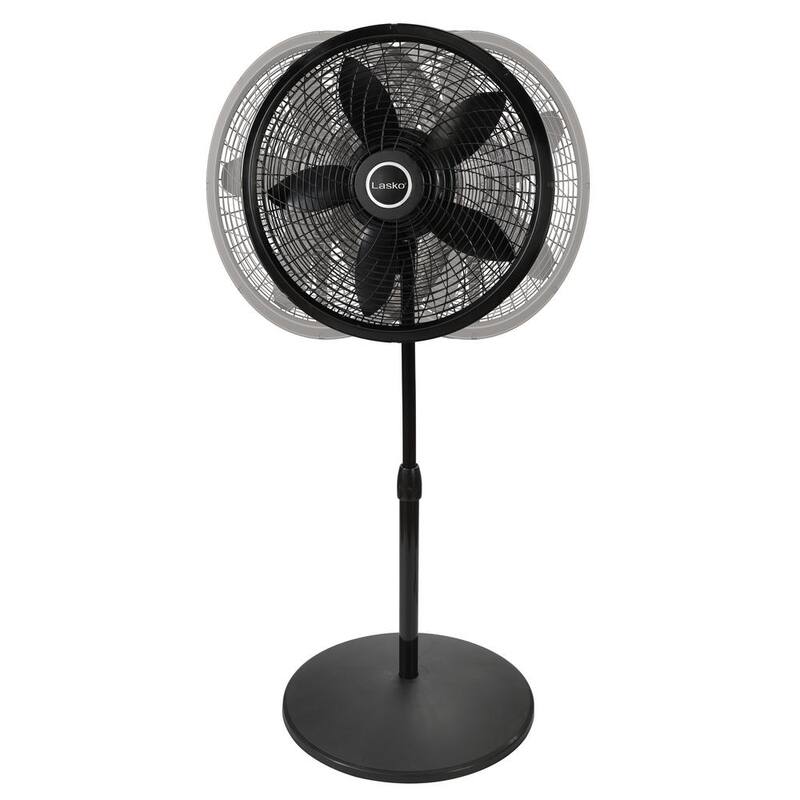 18 in. 3 Speed Oscillating Pedestal Fan with Adjustable Height in Black Z917