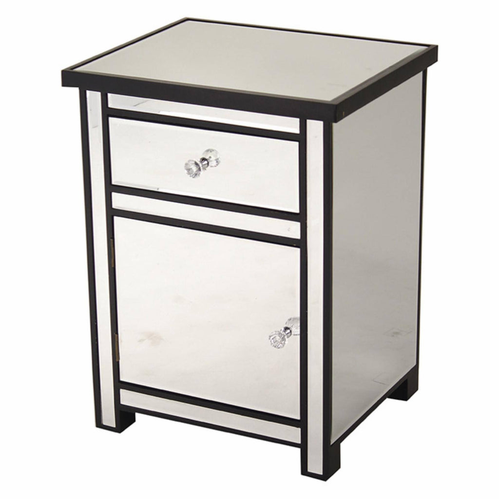 1 Drawer 1 Door Black Accent Cabinet N4028