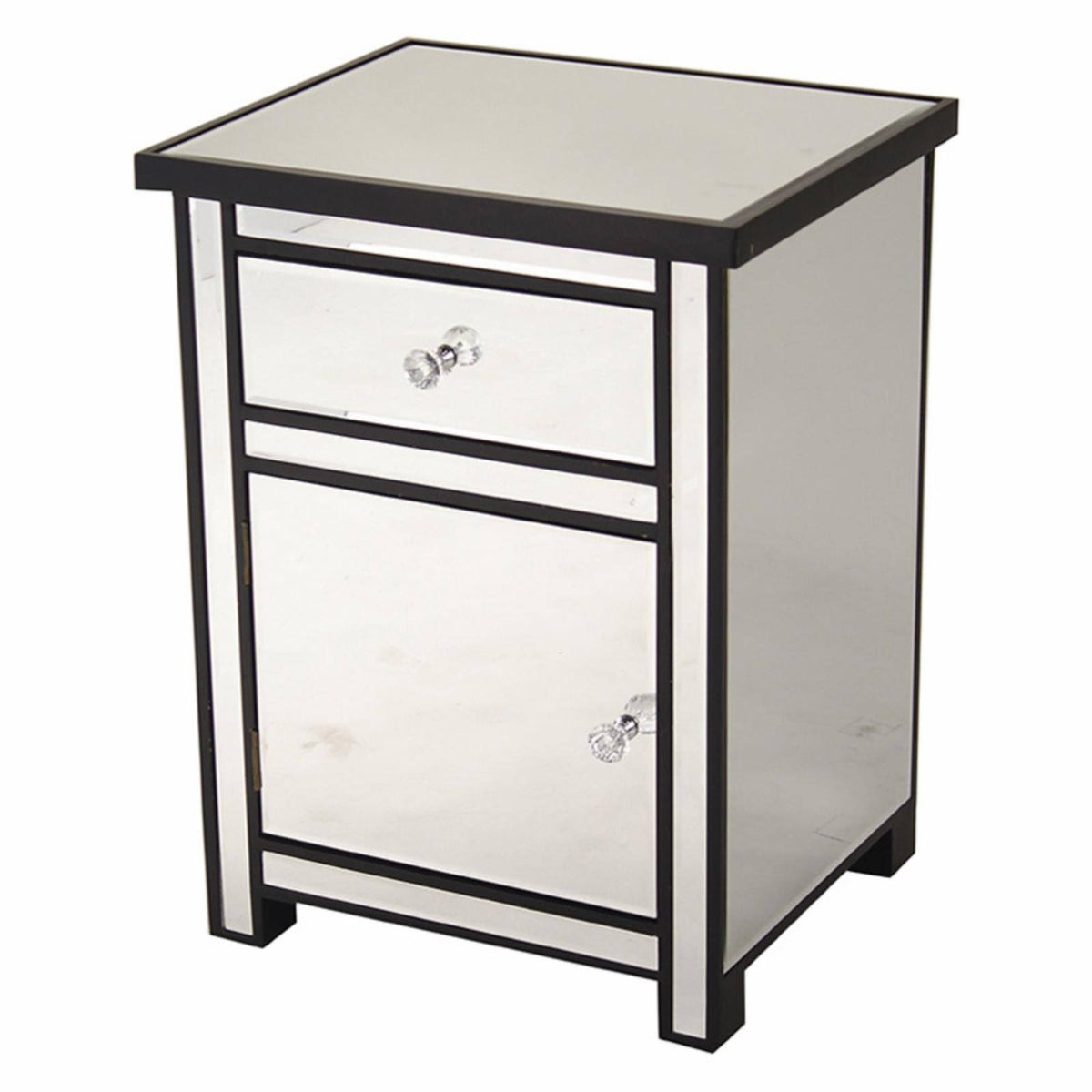 1 Drawer 1 Door Black Accent Cabinet N4028