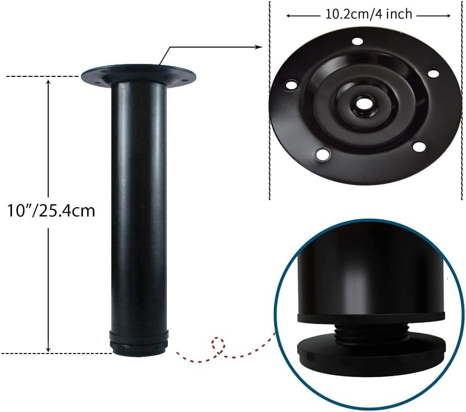 10 Inch Adjustable Furniture Legs Set of 4 O714